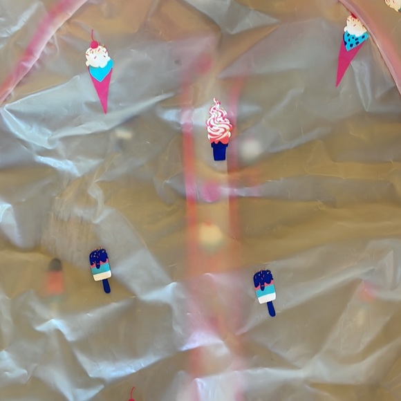 🍂🍁☔️Fall Favorite Hatley Clear Pink Ice Cream Cone Toddler Rain Jacket - Picture 2 of 6